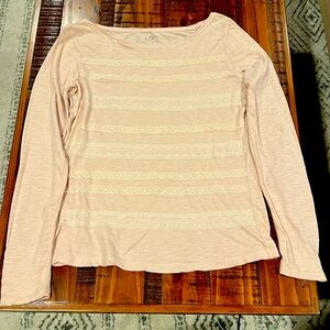 Laced striped blouse